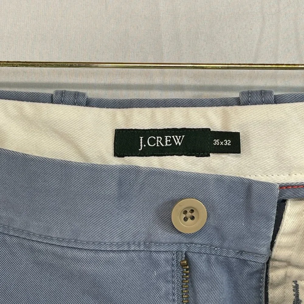 Vintage Men's J.Crew Straight Relaxed Fit Chino Pants Size 35 x 32 Blue Cotton